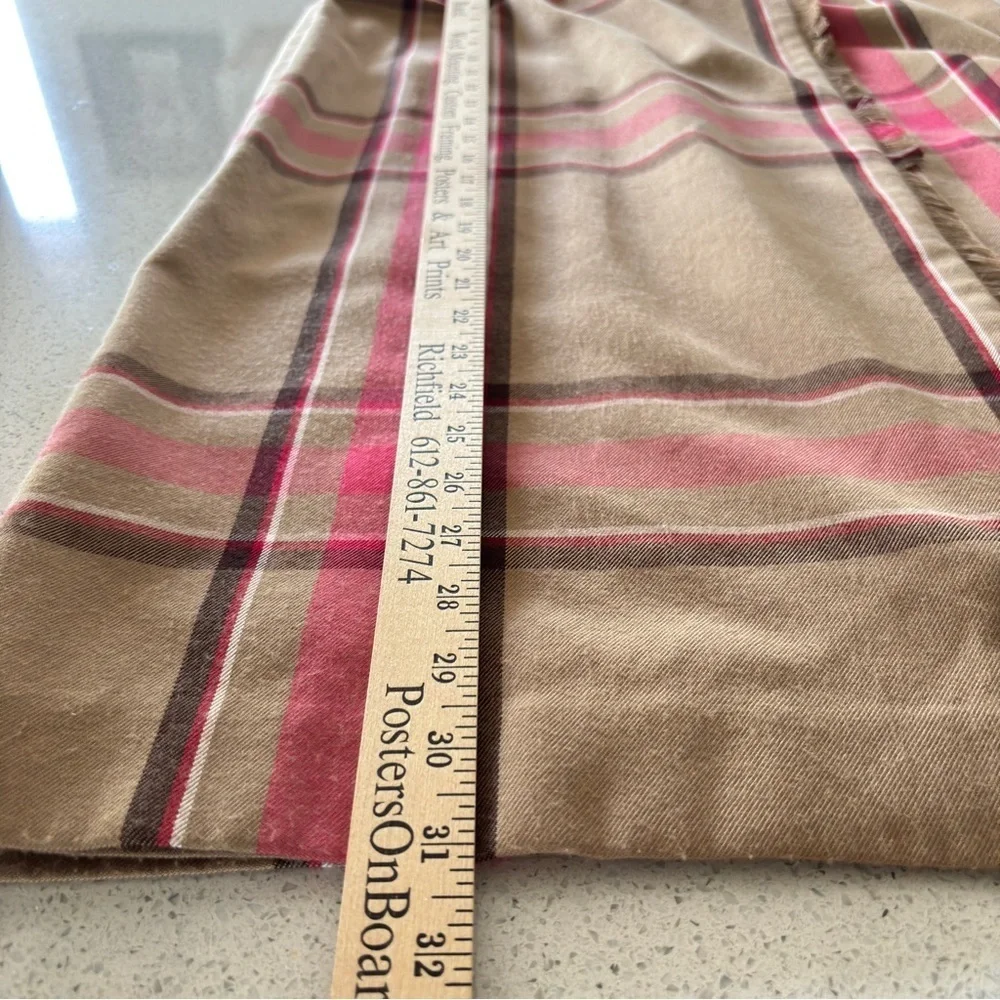 Vintage Evan-Picone Maxi Skirt Womens Size 6 Plaid Faux Wrap Fringe Fully Line